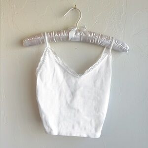 Charlotte Russe white lace tank top